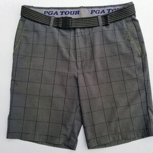 PGA TOUR-  Men's Size 36 Performance Golf Shorts Gray/Black